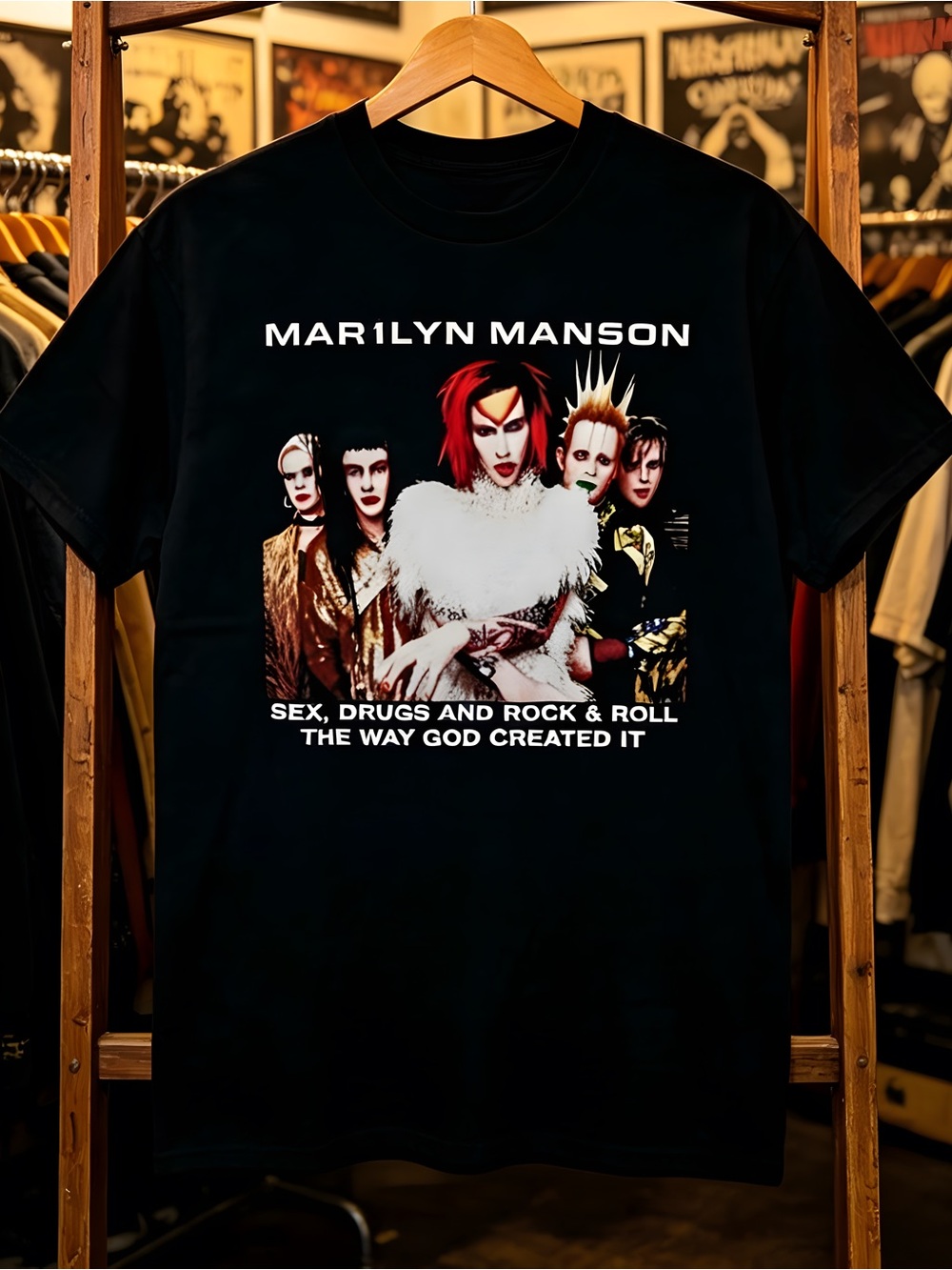 Marilyn Manson Rock Is Dead Tour Industrial Rock Graphic Fan T-Shirt